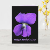 Paars Violet Moederdag Kaart (Gele Bloem)