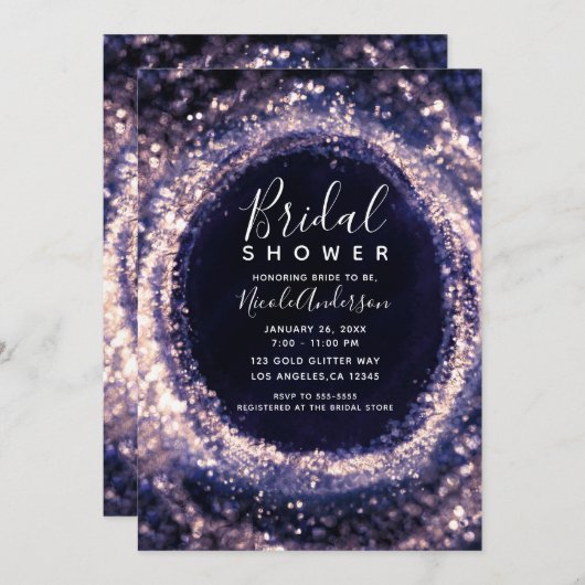 Paars Violet Mousserend Licht Vrijgezellenfeest Kaart (Voorkant / Achterkant)