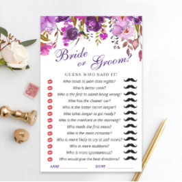 Paars Violet Peony Floral Vrijgezellenfeest Game