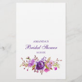 Paars Violet Peony Floral Vrijgezellenfeest Game (Achterkant)