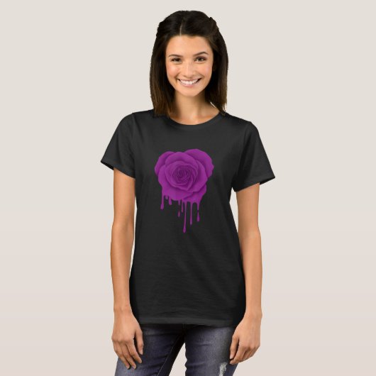 Paars Violet Smelting Roos Vloer Gardener Botanis T-shirt (Voorkant volledig)