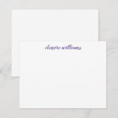 Paars Violet Stylish Trendy Modern Elegant Script Notitiekaartje (Voorkant / Achterkant)