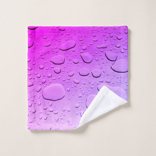 Paars Violet Water Daling Abstract Naam Bad Handdoek (Wasdoekje)