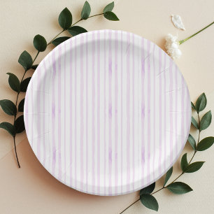Paars   Violet Waterverf gestreept Papieren Bordje