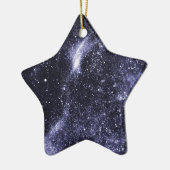 Paars violet zwart abstract sterrenstelsel keramisch ornament (Links)