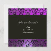 PAARS VIOLET ZWART DAMAST MONOGRAM,,wit Kaart (Achterkant)