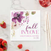 Paars Violette Bloemige Herfst Verliefd Bruidsmeis Servet (Insitu)