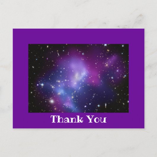 Paars Violette Foto Rand Bedankt Briefkaart (Voorkant)