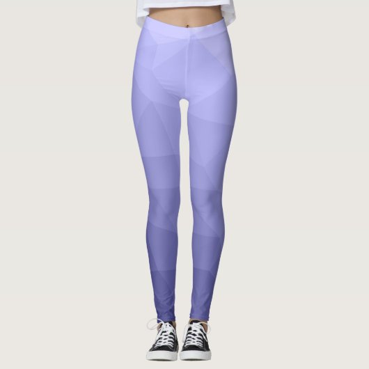 Paars vioolblauw maasvormig meetkundig patroon leggings (Voorkant)