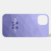 Paars vioolblauw rooster monogram iPhone hoesje (Achterkant horizontaal)