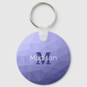 Paars vioolblauw rooster monogram sleutelhanger (Voorkant)