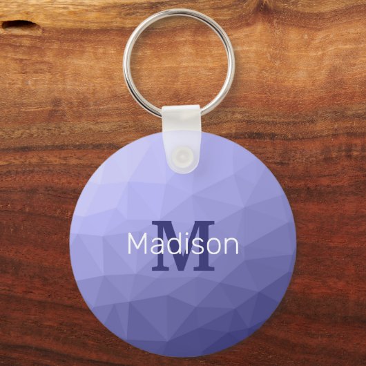 Paars vioolblauw rooster monogram sleutelhanger (Achterkant)