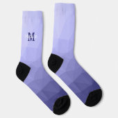 Paars vioolblauw rooster monogram sokken (Rechts)