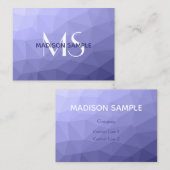 Paars vioolblauw rooster monogram visitekaartje (Voorkant / Achterkant)