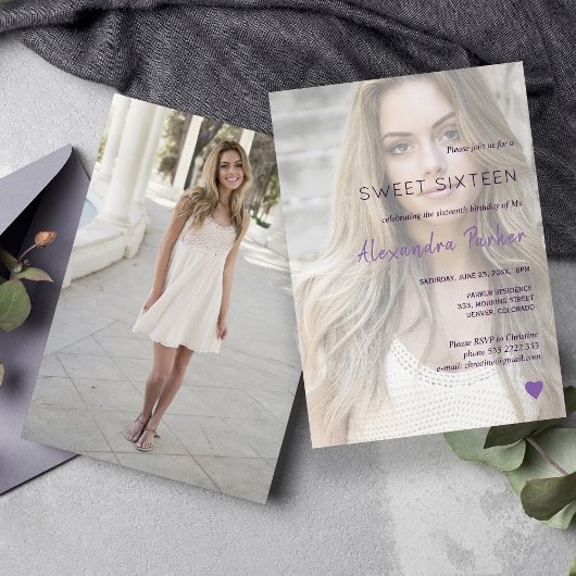 Paars vioolhars simpele foto zestien kaart