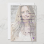 Paars vioolhars simpele foto zestien kaart (Voorkant)