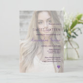 Paars vioolhars simpele foto zestien kaart (Staand voorkant)