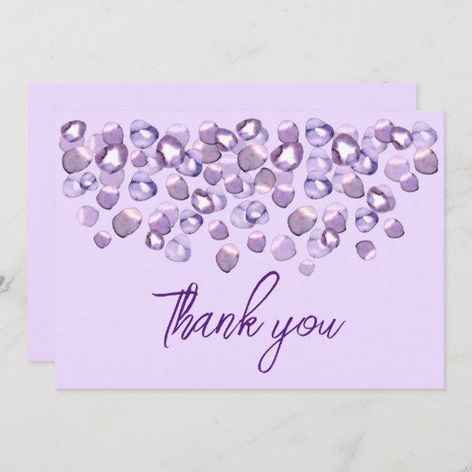 Paars viooltje bedankkaart (Voorkant / Achterkant)