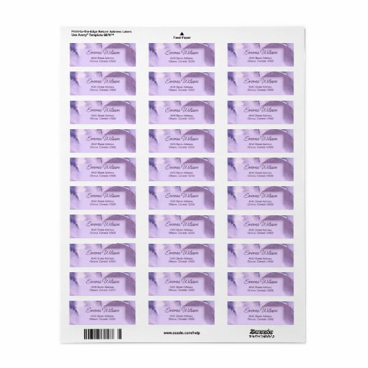 Paars viooltje etiket (Full Sheet)