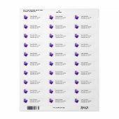 Paars Viooltje retouradreslabel Etiket (Full Sheet)