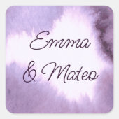 Paars viooltje vierkante sticker (Voorkant)