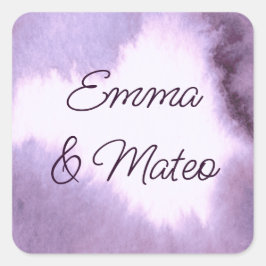 Paars viooltje vierkante sticker