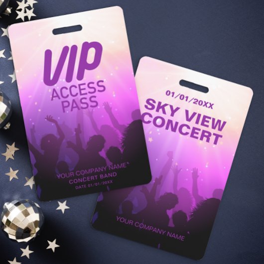 Paars VIP All Access-concertbadge Badge