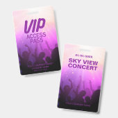 Paars VIP All Access-concertbadge Badge (Voor- en achterkant)
