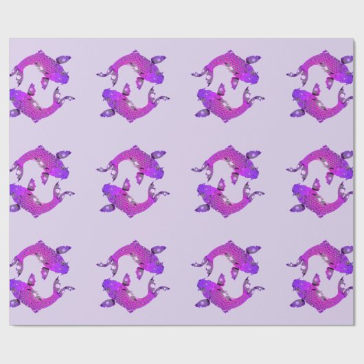  Paars vis Cadeaupapier (Vlak)