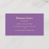 Paars Visitekaartje (Achterkant)