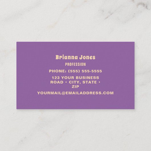 Paars Visitekaartje (Achterkant)