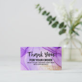 Paars Visitekaartje Abstracte Waterverf (Staand voorkant)