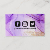 Paars Visitekaartje Abstracte Waterverf (Achterkant)