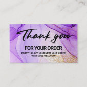 Paars Visitekaartje Abstracte Waterverf (Voorkant)