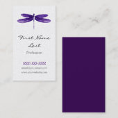 Paars Visitekaartje Dragonfly | Dragon Fly Cards (Voorkant / Achterkant)