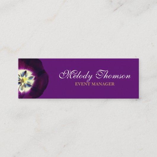 Paars, Visitekaartje, formaat: Mini, 7,6 x 2,5 cm Mini Visitekaartje (Voorkant)