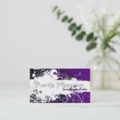 Paars Visitekaartje Grunge Splatter (Staand voorkant)