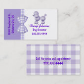 Paars Visitekaartje van de Poodle Dog Groomer (Voorkant / Achterkant)