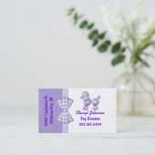 Paars Visitekaartje van de Poodle Dog Groomer (Staand voorkant)