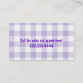 Paars Visitekaartje van de Poodle Dog Groomer (Achterkant)