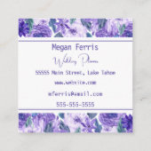 Paars Visitekaartje van Floral Square (Achterkant)