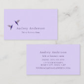 Paars Visitekaartje van Hummingvogels (Voorkant / Achterkant)