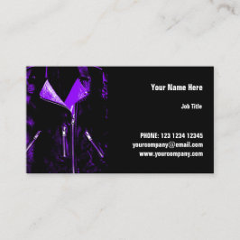 Paars visitekaartje van leder