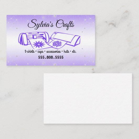 Paars Visitekaartje van vinyl (Voorkant / Achterkant)