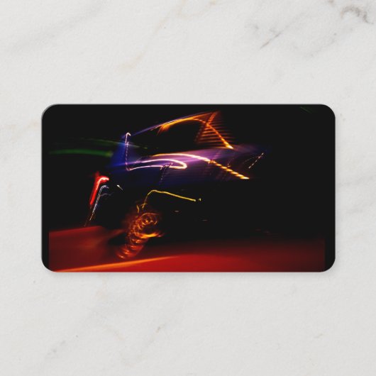 paars visitekaartje voor autodans (Voorkant)