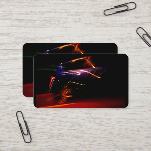 paars visitekaartje voor autodans (Voorkant / Achterkant in situ)