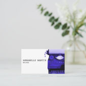 Paars Visitekaartje voor schrijfmachines (Staand voorkant)