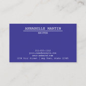 Paars Visitekaartje voor schrijfmachines (Achterkant)