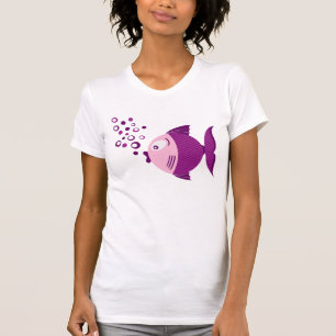 Paars vissen Basic Light T-shirt