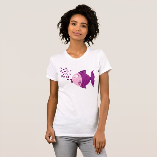 Paars vissen Basic Light T-shirt (Voorkant volledig)